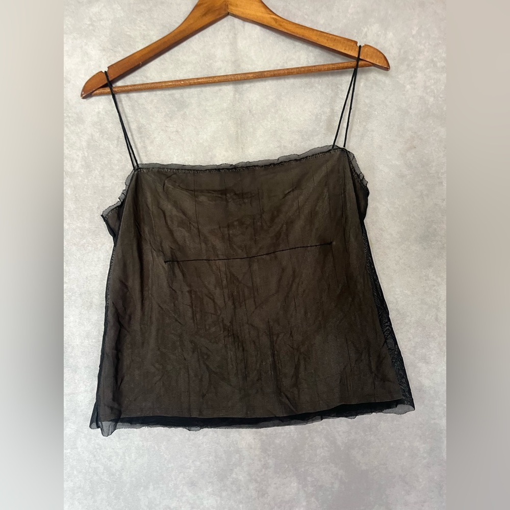 Max Studio Leon Max Sheer 2 Layered Nylon Whimsigoth Fairy Y2k  Large Top